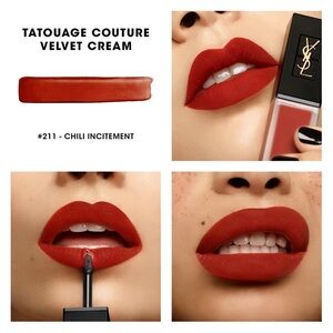 YSL Couture Velvet Cream Liquid Lipstick ~Chili Incitement (211) 💋